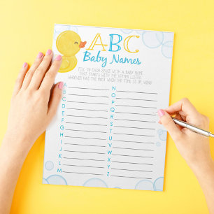 Rubber Duck ABC Baby Name Game Pack Notizblock