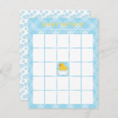Rubber Duck Baby Duck Bingo Card | Blue Baby Boy Mitteilungskarte (Vorne/Hinten)