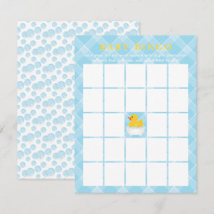 Rubber Duck Baby Duck Bingo Card   Blue Baby Boy Mitteilungskarte