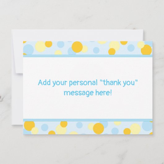 Rubber Duck Baby Duck Danke, blau und gelb Dankeskarte (Rückseite)