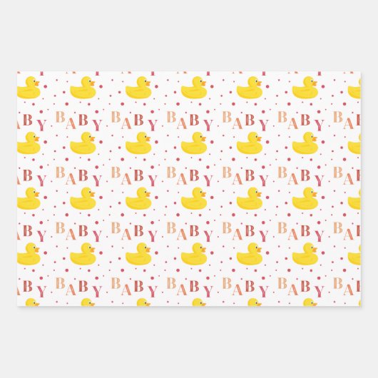 Rubber Duck Baby Duck Geschenk Geschenkpapier Set (Vorderseite 3)