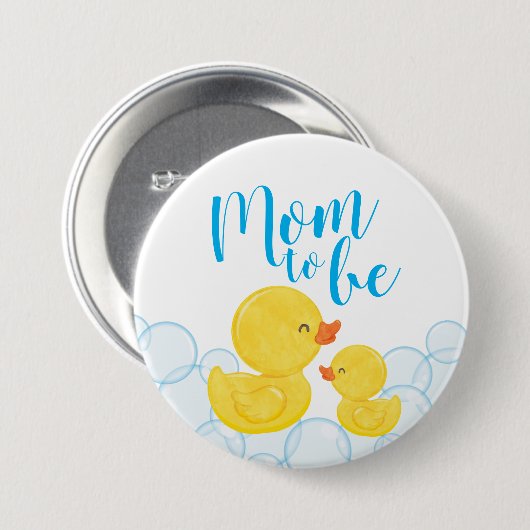 Rubber Duck Baby Duck Mama zu sein Button (Vorne & Hinten)