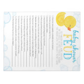 Rubber Duck Baby Showdusche Feud Game Pack Notizblock (Vorderseite)