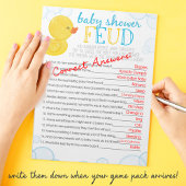 Rubber Duck Baby Showdusche Feud Game Pack Notizblock