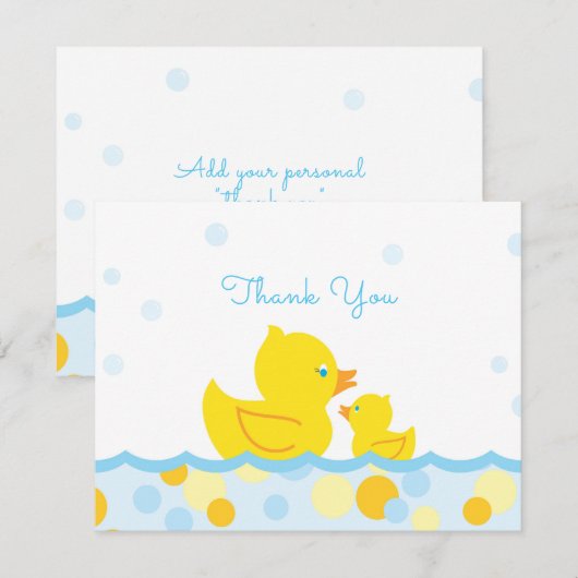 Rubber Duck Baby Shower Danke (Vorne/Hinten)