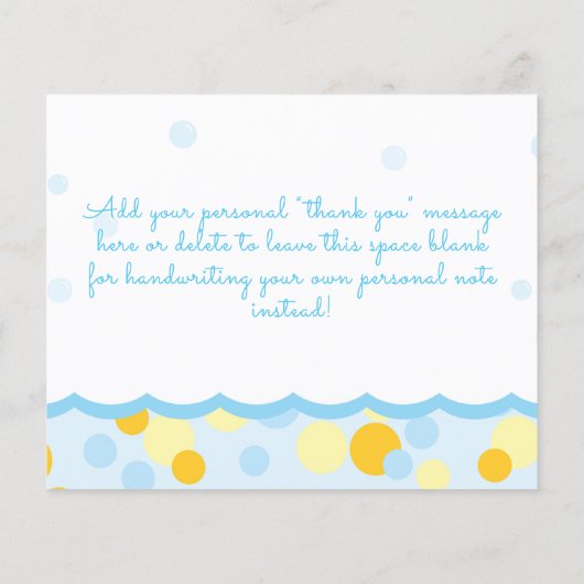 Rubber Duck Baby Shower Danke (Rückseite)