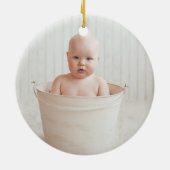 Rubber Duck Baby's First Christmas Foto Keramik Ornament (Hinten)