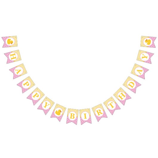 Rubber Duck Birthday Banner | Rosa und Gelbente (Alle)