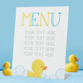 Rubber Duck Birthday oder Baby Showmenu Party Sockelschild