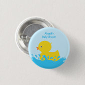 Rubber Duck Blue Baby Boy Dusche Button (Vorne & Hinten)