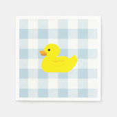 Rubber Duck Blue Gingham Pattern Serviette (Vorderseite)