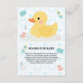 Rubber Duck Blue Hearts Baby Dusche Begleitkarte (Vorderseite)