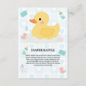 Rubber Duck Blue Hearts Baby Dusche Begleitkarte (Vorderseite)