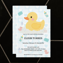 Rubber Duck Blue Hearts Baby Dusche