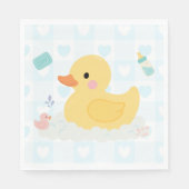Rubber Duck Blue Hearts Baby Dusche Serviette (Vorderseite)