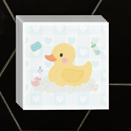 Rubber Duck Blue Hearts Baby Dusche Serviette