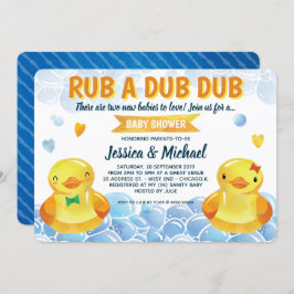 Rubber Duck Boy-Girl Twins Baby Dusche Einladung
