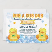 Rubber Duck Boys Twins Baby Dusche Einladung (Vorderseite)