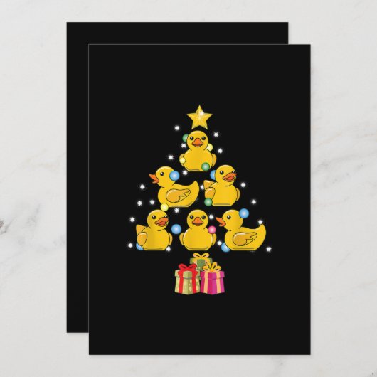 Rubber Duck Christmas Tree Duckie Quack Weihnachte Einladung (Vorne/Hinten)