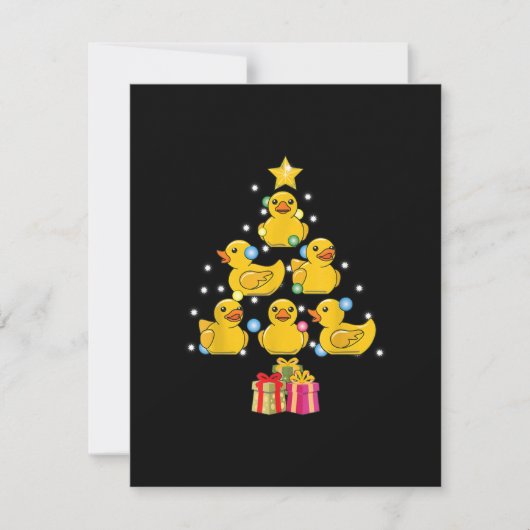 Rubber Duck Christmas Tree Duckie Quack Weihnachte Einladung (Vorderseite)