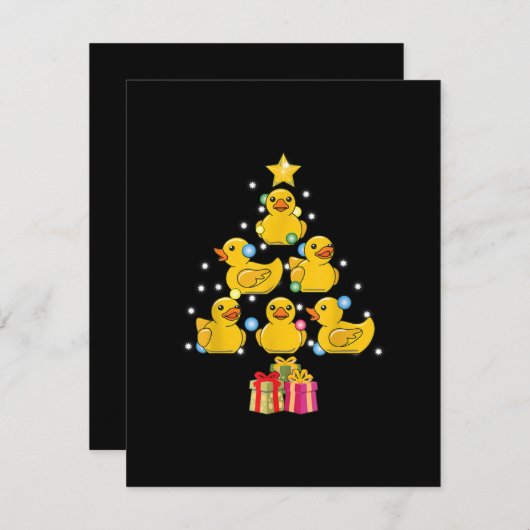 Rubber Duck Christmas Tree Duckie Quack Weihnachte Einladung (Vorne/Hinten)