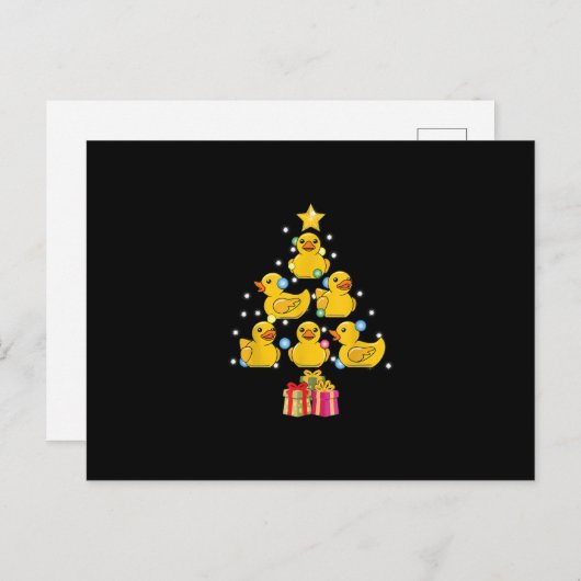 Rubber Duck Christmas Tree Duckie Quack Weihnachte Einladungspostkarte (Vorne/Hinten)