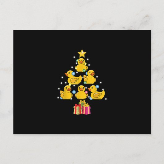 Rubber Duck Christmas Tree Duckie Quack Weihnachte Einladungspostkarte (Vorderseite)