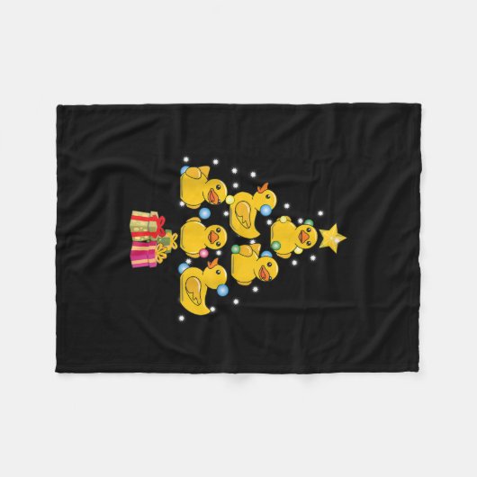 Rubber Duck Christmas Tree Duckie Quack Weihnachte Fleecedecke (Vorderseite (Horizontal))