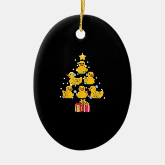 Rubber Duck Christmas Tree Duckie Quack Weihnachte Keramik Ornament (Vorne)