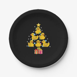 Rubber Duck Christmas Tree Duckie Quack Weihnachte Pappteller