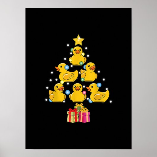 Rubber Duck Christmas Tree Duckie Quack Weihnachte Poster (Vorne)