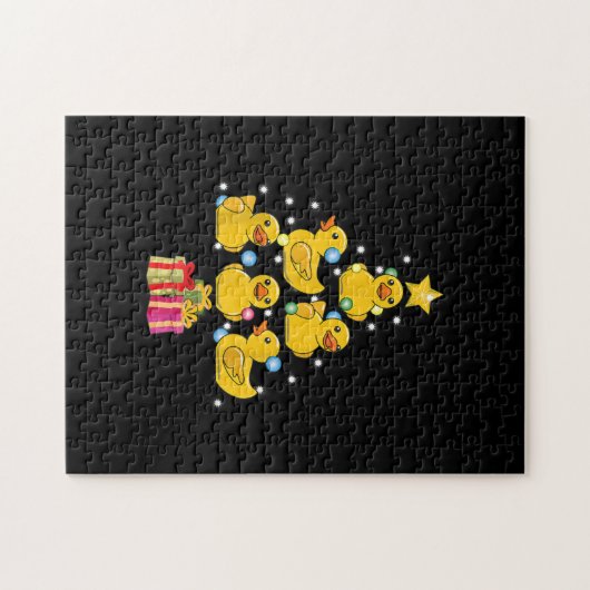 Rubber Duck Christmas Tree Duckie Quack Weihnachte Puzzle (Horizontal)