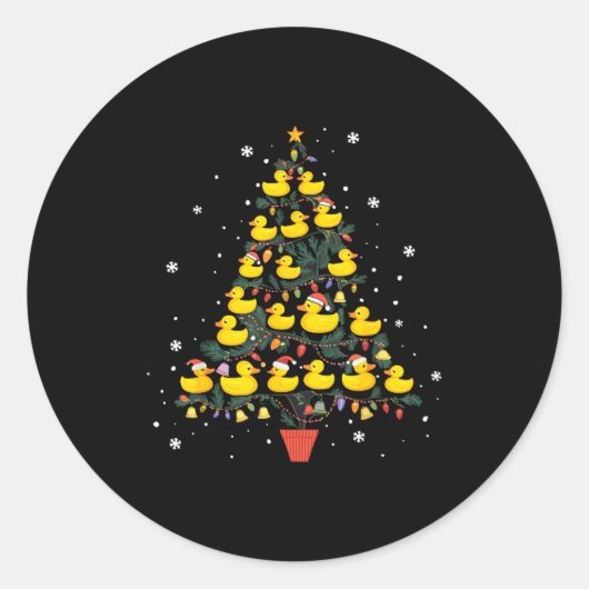 Rubber Duck Christmas Tree Runder Aufkleber (Vorderseite)