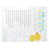 Rubber Duck, der Daddy Best Baby Game Pack kennt Notizblock (Vorderseite)
