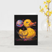 Rubber Duck Disco Ball Artwork Dancing Rubber Duck Karte (Gelbe Blume)