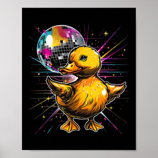 Rubber Duck Disco Tanz Disco Ball Music Rubber Poster (Vorne)