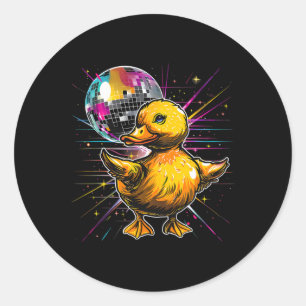Rubber Duck Disco Tanz Disco Ball Music Rubber Runder Aufkleber