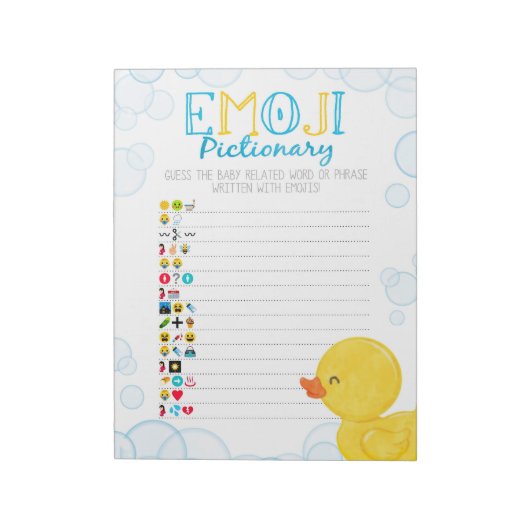 Rubber Duck Emoji Pictionary Baby Shooting Game Pa Notizblock (Rotiert)