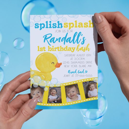 Rubber Duck Filmstrip Multi Foto Picture Geburtsta Einladung