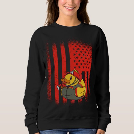 Rubber Duck Firefighter Kids Boys Girls US Ducky 4 Sweatshirt (Vorderseite)