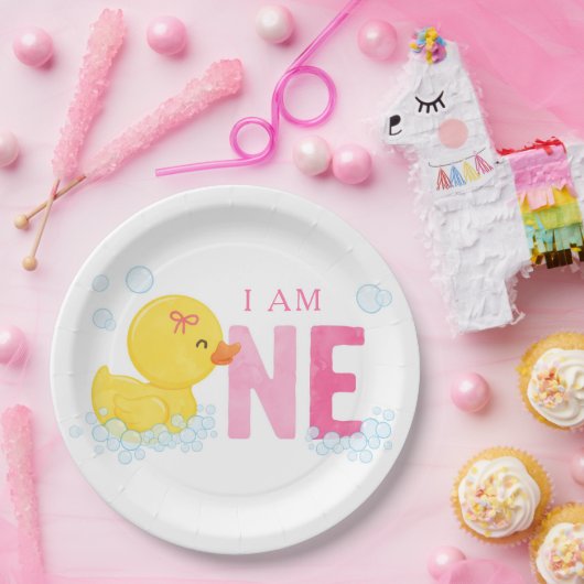 Rubber Duck First Birthday Pappteller (Party)