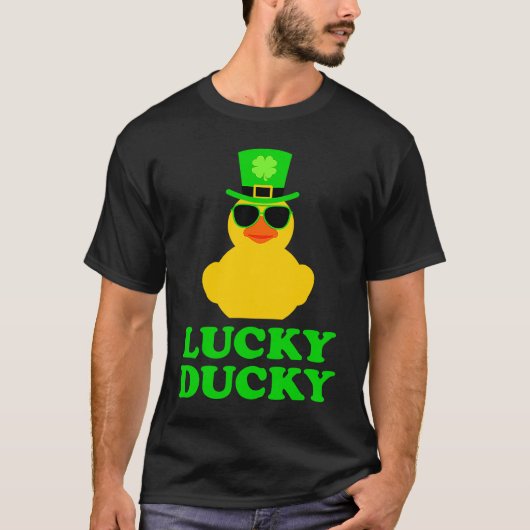 Rubber Duck Four Leaf C Leprechaun Hat St Patrick' T-Shirt (Vorderseite)