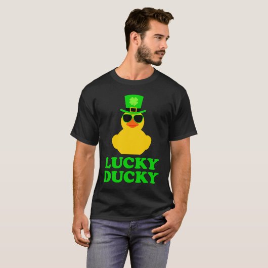 Rubber Duck Four Leaf C Leprechaun Hat St Patrick' T-Shirt (Vorne ganz)