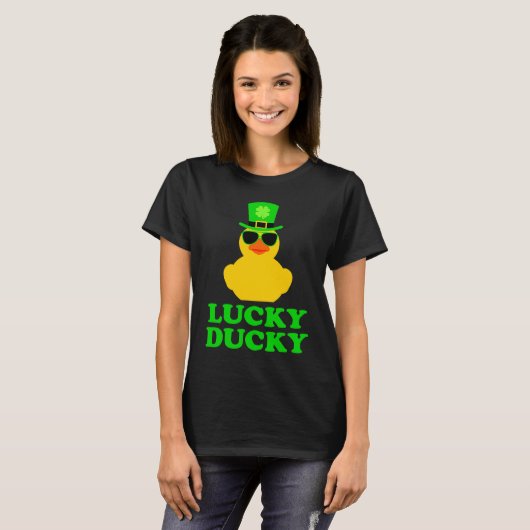Rubber Duck Four Leaf C Leprechaun Hat St Patrick' T-Shirt (Vorne ganz)