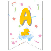 Rubber Duck Geburtstag mit Blasen und Confetti Wimpelkette (Dritte Fahne)
