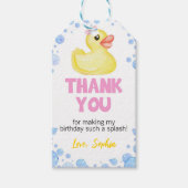 Rubber Duck Girl Birthday Danke Tag Geschenkanhänger (Vorderseite)