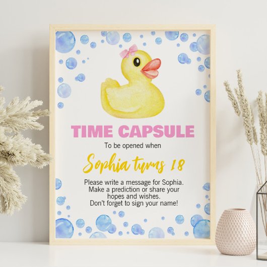 Rubber Duck Girl Birthday Time Kapsel Zeichen Poster