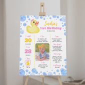 Rubber Duck Girl First Birthday Milestone Zeichen Poster