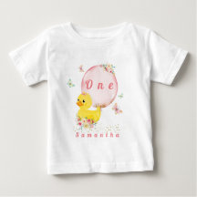 RUBBER DUCK Girl First Birthday T - Shirt Baby