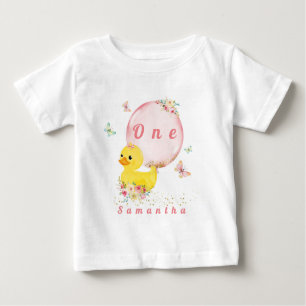 RUBBER DUCK Girl First Birthday T - Shirt Baby